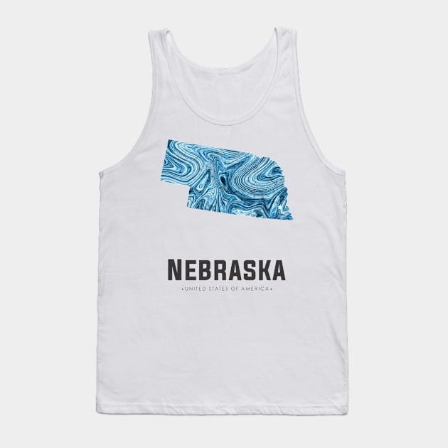 Nebraska state map abstract blue Tank Top by StudioGrafiikka